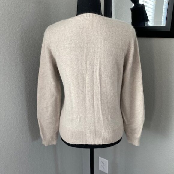 APT9 Tan Angora Rabbit Hair Button Cardigan Sweater SUPER SOFT Medium - Picture 5 of 13